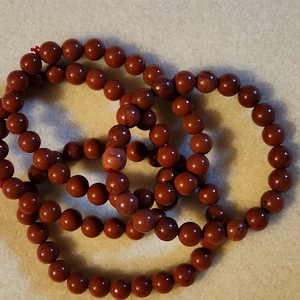 Red Jasper stretch 8mm bracelets. Buy one bracelet get 2nd 20% off